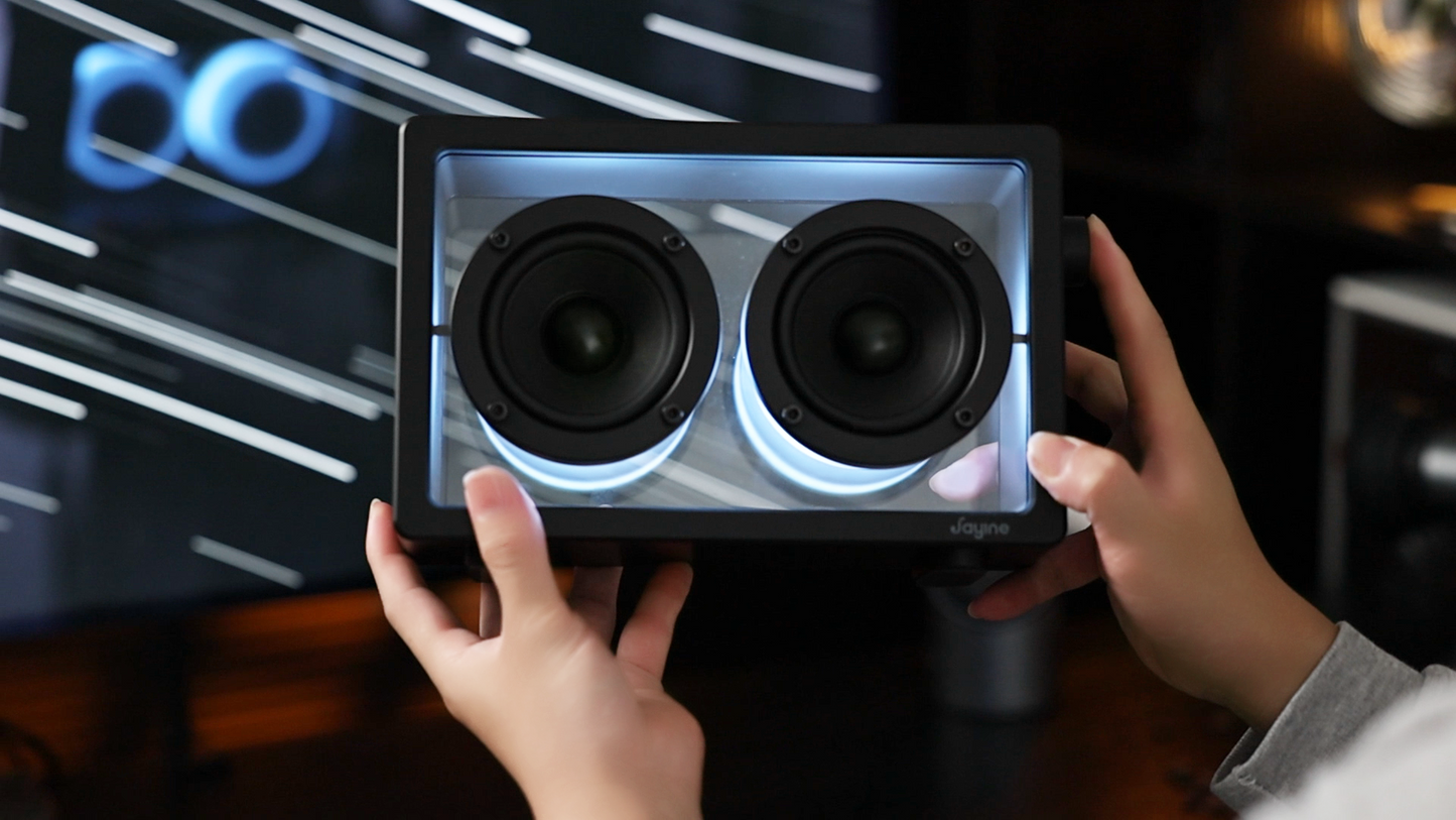 Jayine Cassette Glow Wireless Portable Speaker-Black