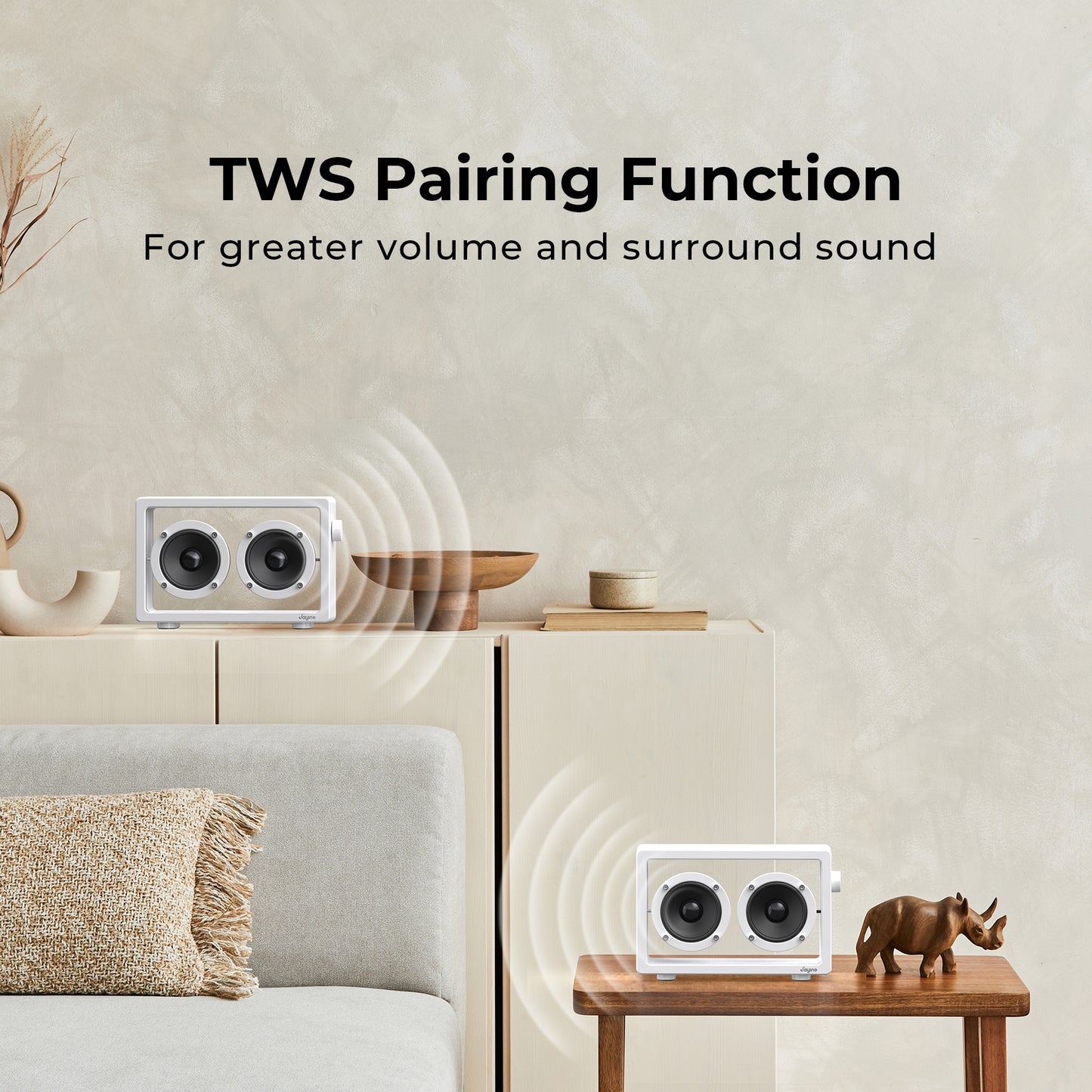 Jayine Cassette Mini  Wireless Portable Speaker-White