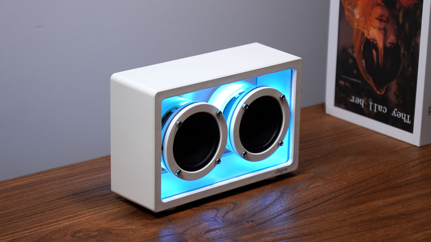 Jayine Cassette Glow Wireless Portable Speaker-White