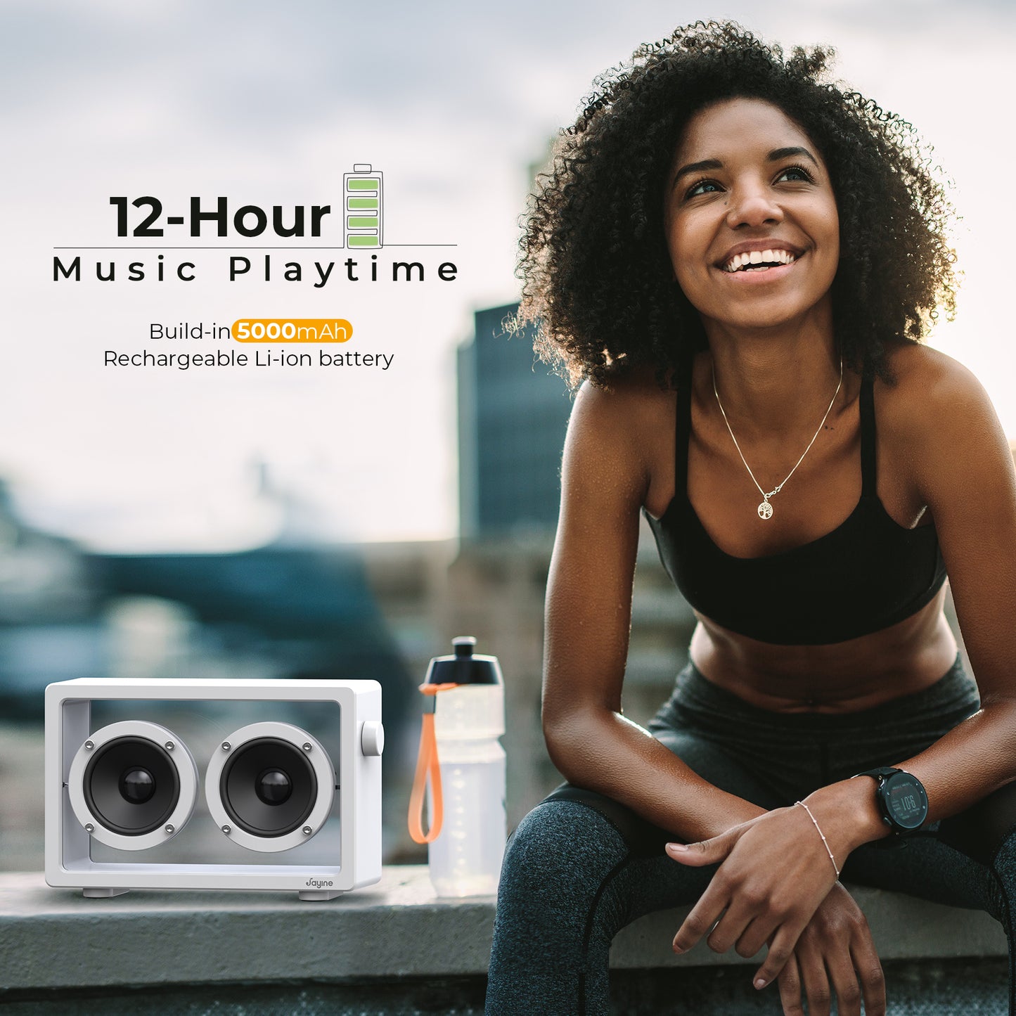 Jayine Cassette Mini  Wireless Portable Speaker-White