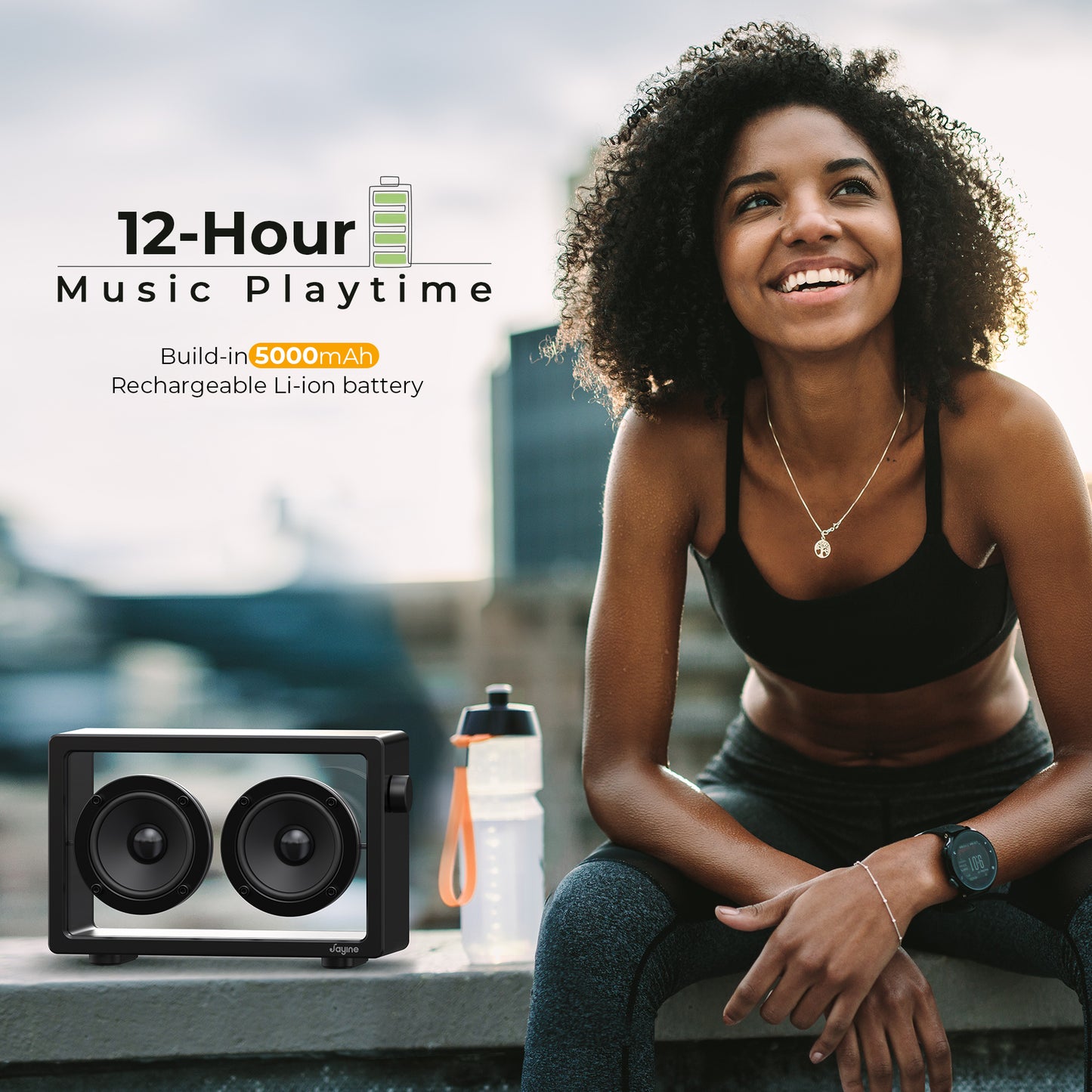 Jayine Cassette Mini  Wireless Portable Speaker-Black