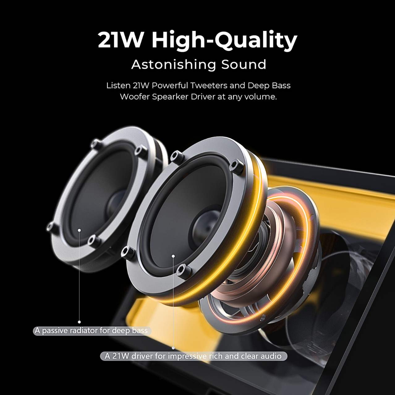 Jayine Cassette Glow Wireless Portable Speaker-Black