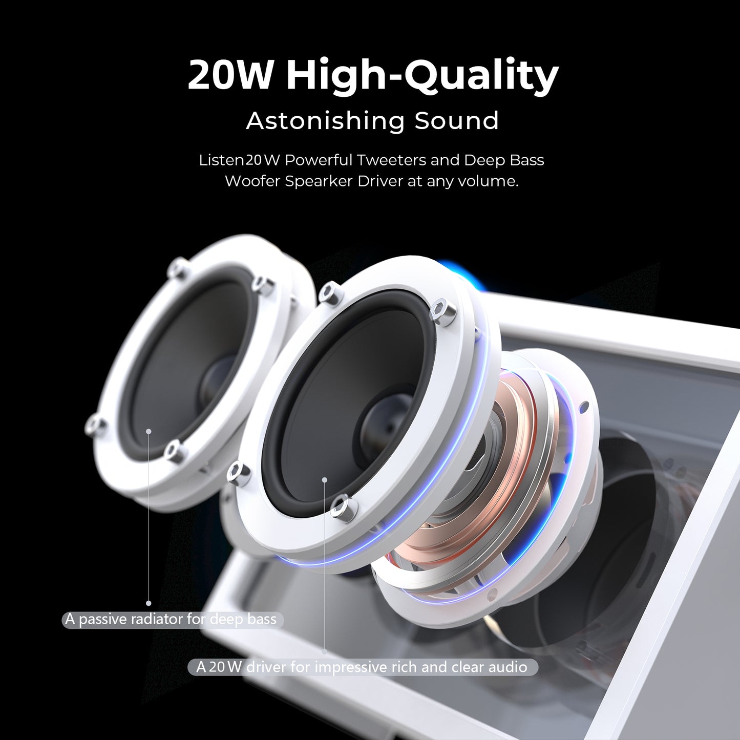 Jayine Cassette Mini  Wireless Portable Speaker-White