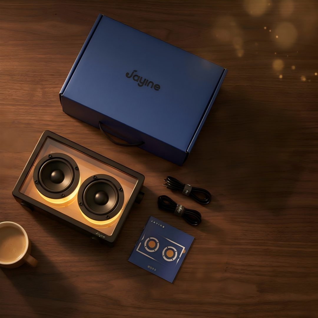 Jayine Cassette Glow Wireless Portable Speaker-Black