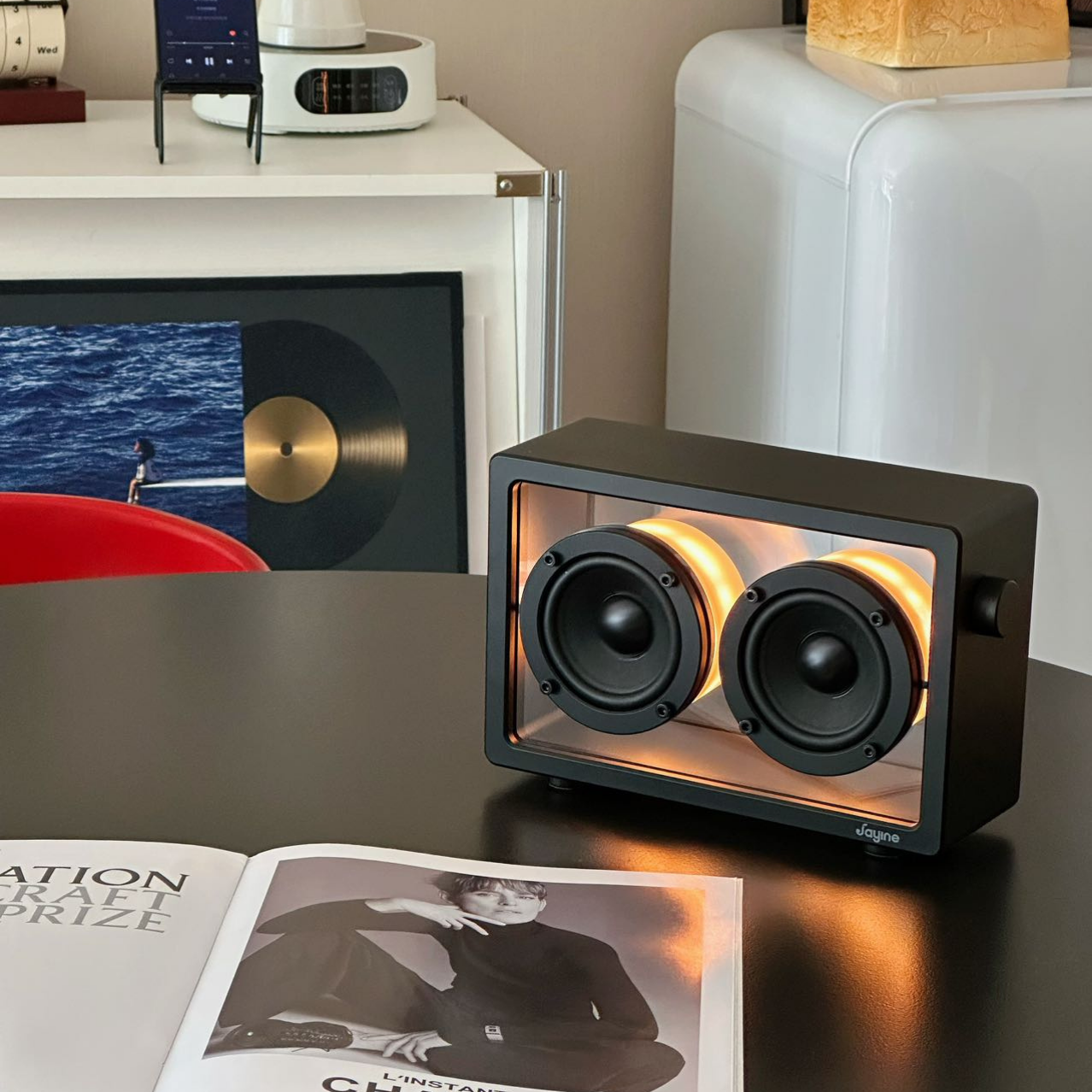 Jayine Cassette Glow Wireless Portable Speaker-Black